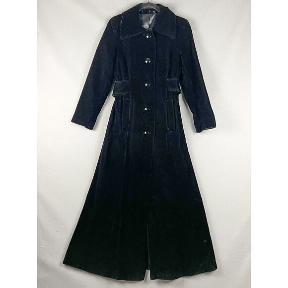Vintage Young Dimensions Opera Velvet Coat Women XS/S Black 70s Glam Witchy Goth